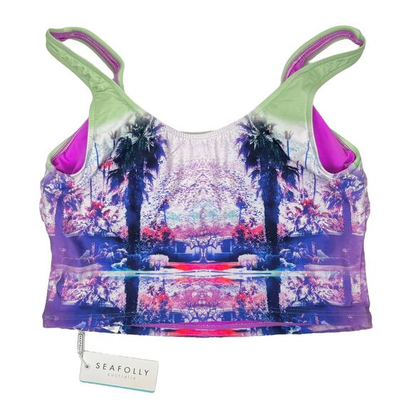 NEW Seafolly Tankini Bikini Top US 10 / AUS 14 Swimwear Desert Springs Palm Tree - Picture 3 of 9